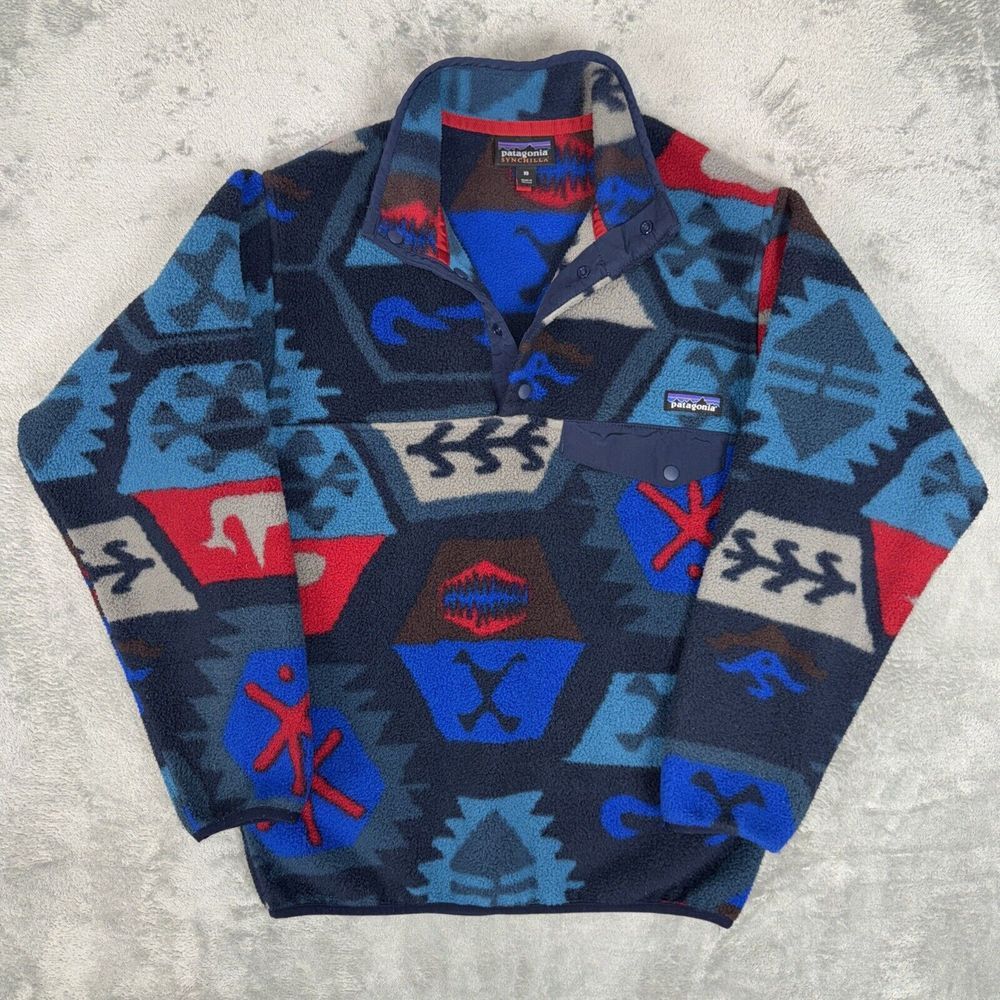 Patagonia Synchilla Snap Mens XS All Over Print El Cap Aztec South Western